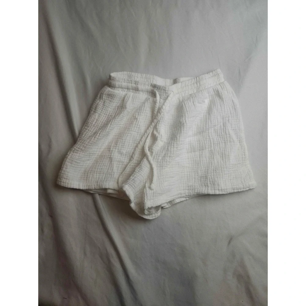 Rachel Paige White Cotton‎ Gauze Drawstring Shorts Small